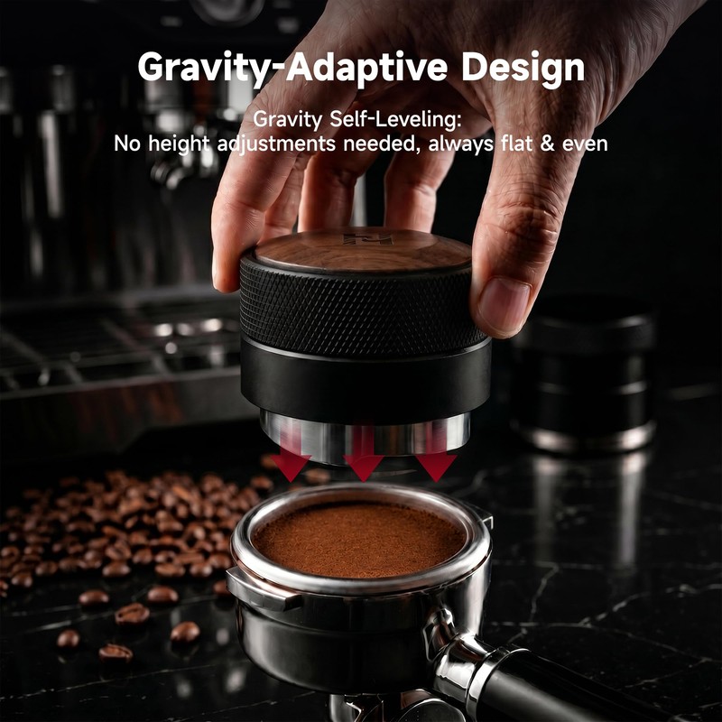 HiBREW 58.5mm Gravity-Based Espresso Distributor, Self-Leveling Distribution, Fits All 58mm