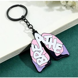 MDFREL Creative Human Lung Organ Keychain Breathe Keyrings Lung Pendant Key Rings for Backpack Car Key Accessories Jewelry Gift