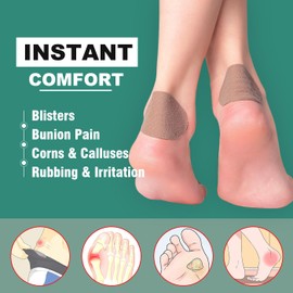 Moleskin for Feet, Moleskin Adhesive Pads, Moleskin Padding for Blisters, Shoes, Toes, Heel | Blister Prevention Tape Patch (20 Sheets - 40 Pieces Total)