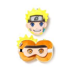 Relaxeazzz Naruto Plush Travel Pillow & Eye Mask - Sleep Eye Mask Masks - Kids Travel Accessories for Sleeping Airplane - Flight Plane Neck Pillow Pillows