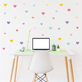 10Sheets Colorful Heart Wall Stickers,Peel-and-Stick Love Wall Decals for Teen Girls Boy Kids Home Living Room Bedroom Nursery Bedroom Kindergarten Decor,Birthday Party DIY Wallpaper