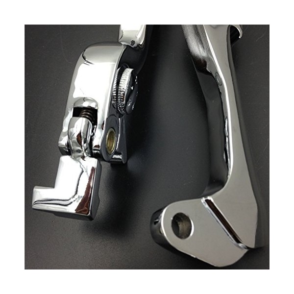 XKH- Motorcycle Chrome Brake Clutch Flame Levers Compatible with Suzuki
