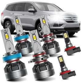 AWALITED Fits for 2006-2018 Honda Pilot High Low Beam Fog Lights Bulbs Combo, 6000K White Plug-and-Play Super Bright Light Bulbs, Pack of 6