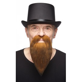 Mustaches Self Adhesive Philosopher Fake Beard, Novelty, False Facial Hair, Costume Accessory for Adults, Dark Ginger Color