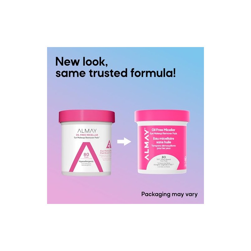 Almay Pads desmaquillantes biodegradable micelerares 80 piezas
