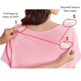 Deyeek Open Back Hospital Gowns for Women Post Shoulder Surgery Dress after Rotator Cuff Tear Away Adaptive Clothing Light Pink