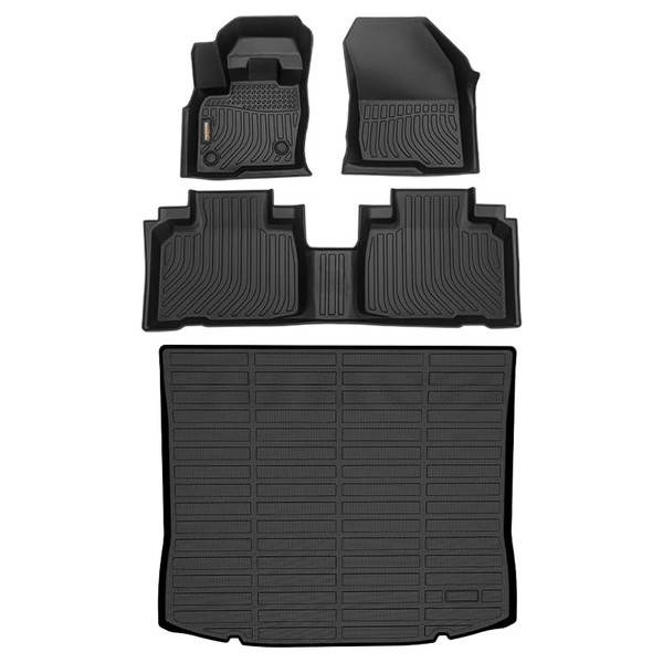Binmotor-Floor Mats Cargo Liner Set for Ford Edge 2024 2023 2022-2015, All Weather Car Mats for Ford Edge, Floor Liners Rear Cargo Mat for Ford Edge Accessories