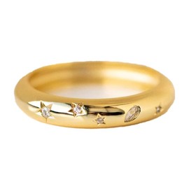 Local Eclectic Star Crossed Celestial Dome Ring - 14k Yellow Gold Vermeil Plated (5)