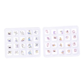 Vaguelly 40pcs DIY Manicure Decor Flatback Rhinestones Nail Art Rhinestones Plastic Nail Charms for Crafts Art Decorations