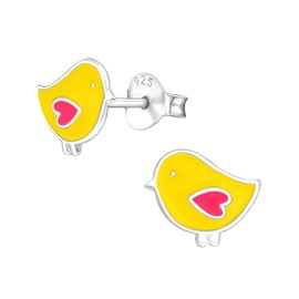 Easter Chick Stud Earrings - 925 Sterling Silver Chicken