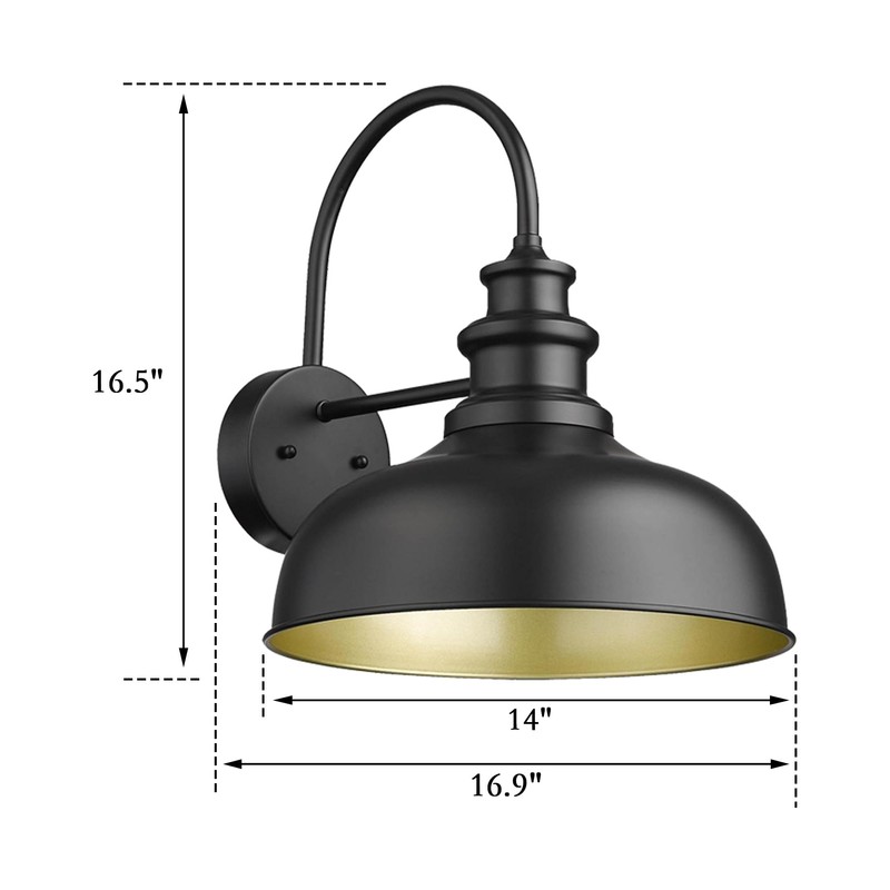 Bestshared 14" Gooseneck Barn Light Farmhouse Wall Mount Light Fixture