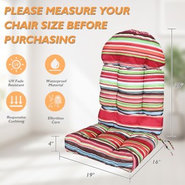 Mguio Adirondack Chair Cushions Set of 2, Rocking Chair Cushions High Back, Thickened Patio Chair pad for Indoor and Outdoor, 44''L x 19''W x 4''H