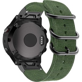 EANWireless for Fenix 7S/6S/5S Bands Nylon 20mm Women Men Replacement Bracelet,Breathable Woven Wristband Strap Compatible for Garmin Fenix 6S Pro/Sapphire,Fenix 5S Plus, Army Green