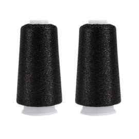 Truevalue 2 Balls Accessory Lurex Yarn, Shining Glitter Metallic Knitting-in Yarn, Sparkle Thread for Knitting and Crochet Sweater Shawl 5000 Yards (Black Glitter)