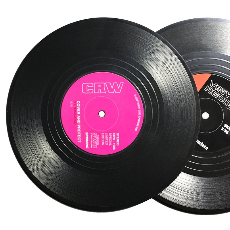 コースター シリコン 6枚セット SENHAI おしゃれ レコード コースター シリコンコースター コップ用マット コーヒー