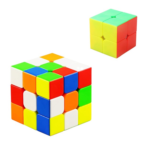 Speed Cube Set 2x2x2 Speed Cube 3x3 Speed Cube Toy 3x3x3 Magic Speed Cube Puzzle Game Speed Cube Puzzle 3x3 Puzzle for Kids and Adults(Stickerless)
