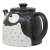 Ebros Gift Whimsical Black Spotted Fat Owl Ceramic 52oz Large