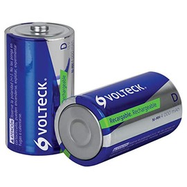 Volteck RE-D, Pilas recargables, larga duración, D, 4, 000 mAh, 2 piezas