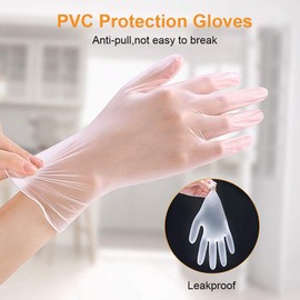 Pack of 100 Vinyl Gloves in Dispenser Box, Powder-Free, Non-Sterile, Disposable Gloves, Cooking Gloves (XL)