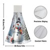 Giwawa 2PCs Snowman Kitchen Hanging Towel Christmas Winter Snow Trees