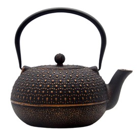 YJX 60.9oz Large Cast Iron Teapot for Stovetop Safe, 6 Cup Tea Kettle, Japanese Tetsubin, Teapot with Stainless Steel Infuser for Loose Tea, Tea Pot Enameled Interior (1.7QT/1.8L)