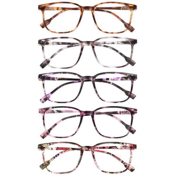 JOLISU JOLISU 5-Pack Ultra-Light Slim Frames Blue Light Glasses -