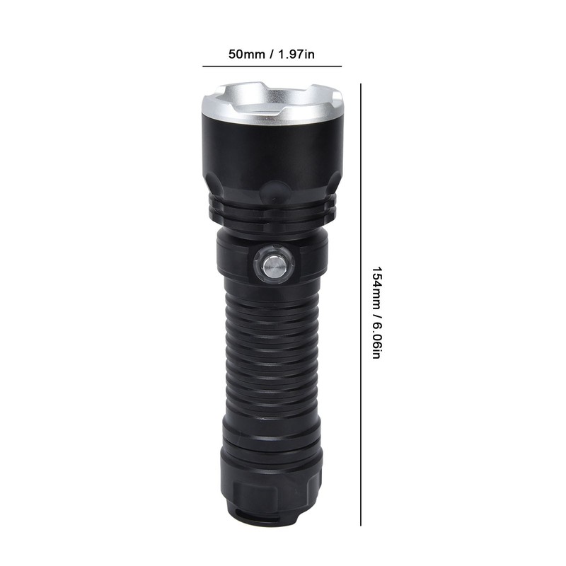 Dive Light IPX6 Waterproof 5000lm Adjustable Brightness Aluminium Alloy Durable
