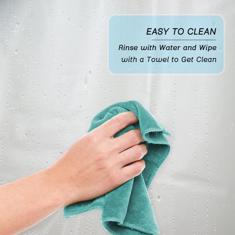 YISURE Plastic Frosted PEVA Bathroom Window Curtain, No Hook Needed