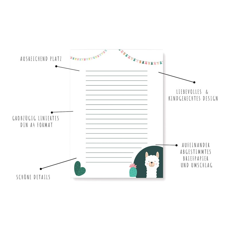 Friendly Fox Children's Writing Paper with Lines – 20 Sheets