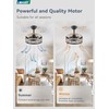 LEDIARY 16.5in Caged Ceiling Fan With Light, Fandelier Industrial Ceiling