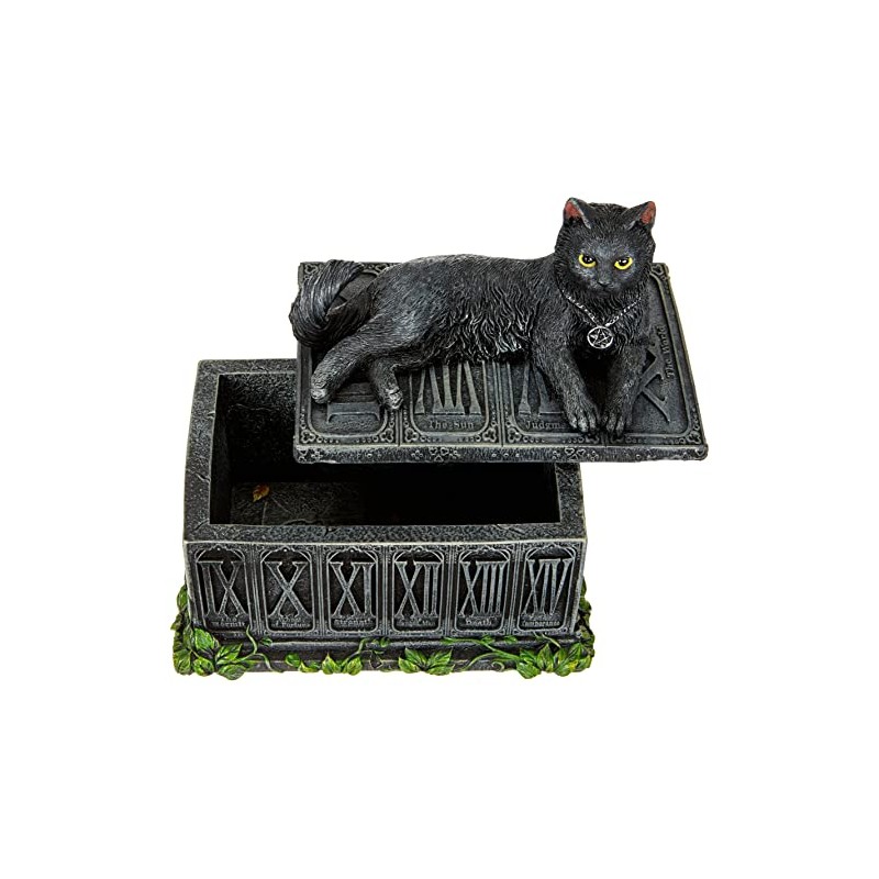 Nemesis Now B2808G6 Fortune's Watcher Tarot Box 17cm Black, Resin