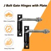 2 Pack Steel J-Bolt Hinge with Plate,Heavy-Duty Welded Hingefor Doors
