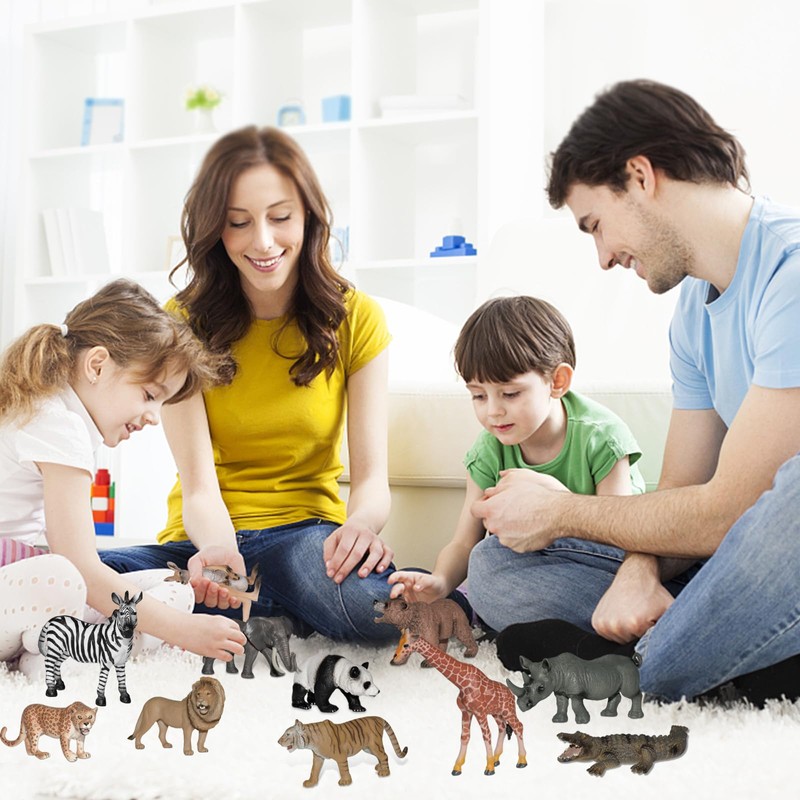 Andux Realistic Animals Figures Toys Marine Life Wild Jungle Learning