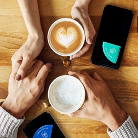 Tech Candy Be Present Mindfulness Reminder, Shades of Blue - Stop Phubbing, Reusable Gel Cling, Inspirational, Motivational Gift, Minimalist Design, Durable Material, Easy to Install