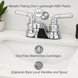 Pacific Bay Lynden Bathroom Sink Faucet - Metallic Plating Over Lightweight ABS Plastic (Chrome)