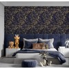 Kitico Blue and Gold Wallpaper Peel and Stick Wallpaper Modern