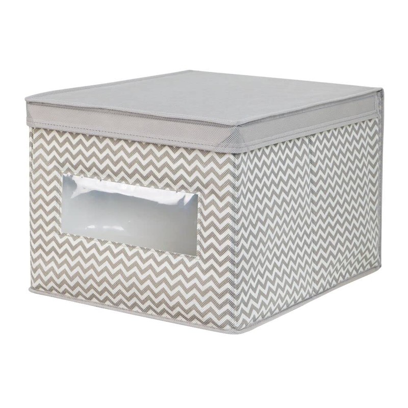 mDesign Fabric Basket with Lid - The Ideal Fabric Storage