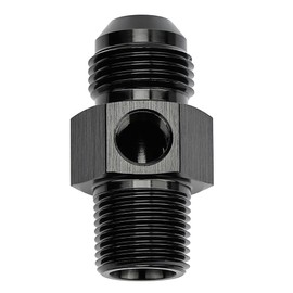 EVIL ENERGY 8AN to 3/8 NPT with 1/8 NPT Gauge Port Fuel Pressure Take Off Fitting Adapter Aluminum
