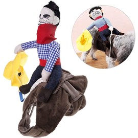 iSmarten Pet Costume Dog Costume Clothes Pet Outfit Suit Cowboy Rider Style with Doll and Hat Pet Costume (S)