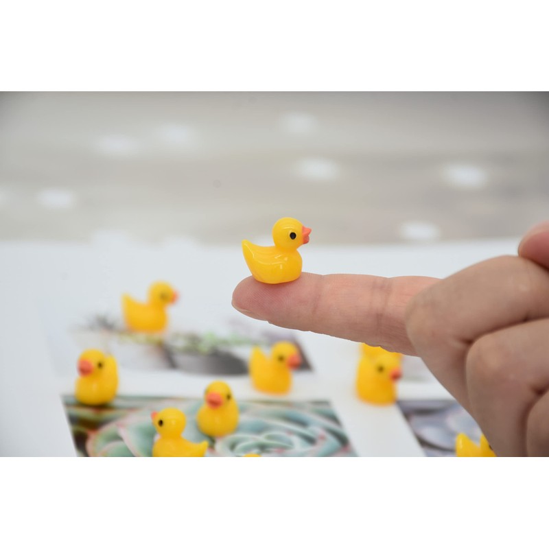 Yuronam 70 Pcs Tiny Ducks Mini Resin Ducks Miniature Ornaments