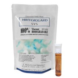 Compressed Towels Tablets 200 Pack, Facial Washcloth with a Water Storage Case, Traveling Coin Tissue, Face Towelette, Biodegradable Cleaning Wipe for Gym Sports, Expandable Odorless