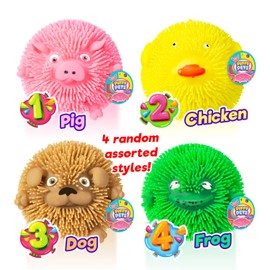 JA-RU Animal Puffer Ball Bubble Gum Scented Toys (1 Ball Assorted) Squishy Stringy Fuzzy Fidget Toy for Kids & Adults. Stress Relief Sensory Balls. Bulk Party Favor Pack Classroom Prizes. 4350-1