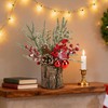 Mljsh Small Christmas Table Centerpiece with Pinecones & Red Berries,