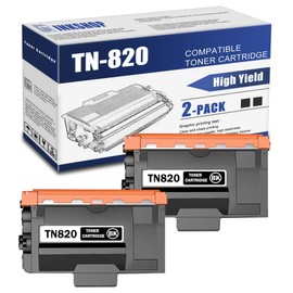 TN820 Compatible TN-820 Black Toner Cartridge Replacement for Brother TN-820 DCP-L5500DN MFC-L6700DW MFC-L6750DW HL-L6250DW HL-L6300DW Toner.(2 Pack)