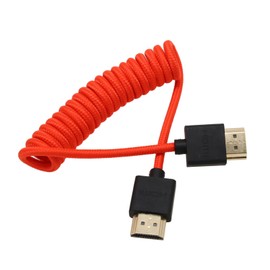 HangTon HDMI 4K 8K Cable Braided Spiral for SmallHD Blackmagic Monitor Panasonic S1H Sony A7m4 FX9 Canon C70 Nikon Z9 Camera Type A HDMI 2.1