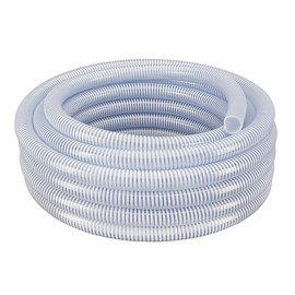 2" Dia x 25 ft HydroMaxx® Clear Flexible PVC Suction and Discharge Hose with White Reinforced Helix