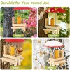 MIXXIDEA Squirrel Feeder Table with Umbrella, Wooden Squirrel Picnic Table