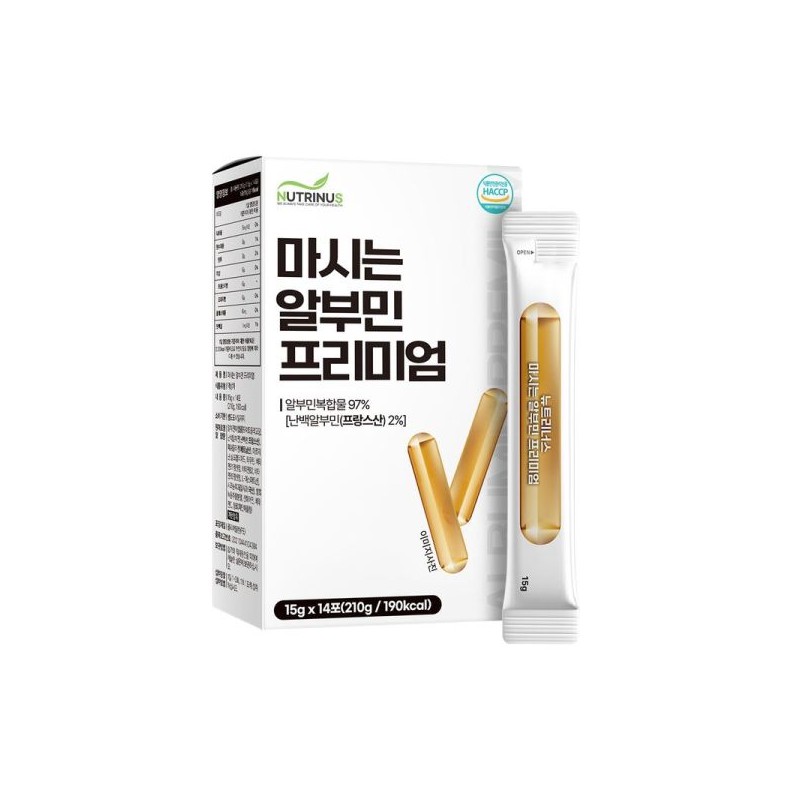 Nutrinus 뉴트리너스 마시는 알부민 프리미엄 (15g x 14포) Nutrinus Drinking