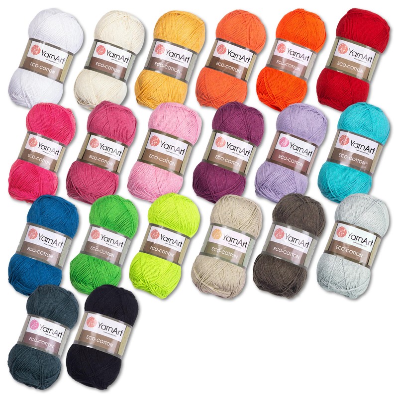 Frida's Wollhaus YarnArt 100 g Eco-Cotton Knitting Crochet Cotton Yarn