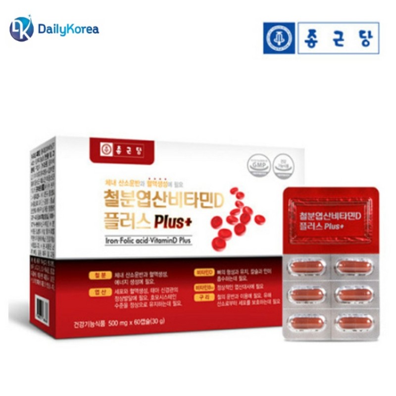 Chong Kun Dang Iron Folic Acid Vitamin D Plus 60